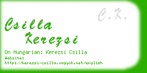 csilla kerezsi business card